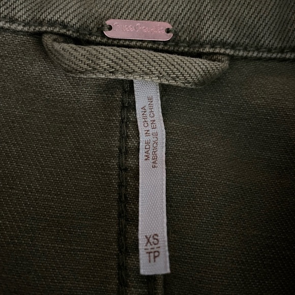 Free People Willlow Cotton Denim Jacket Moss XS - Picture 7 of 7